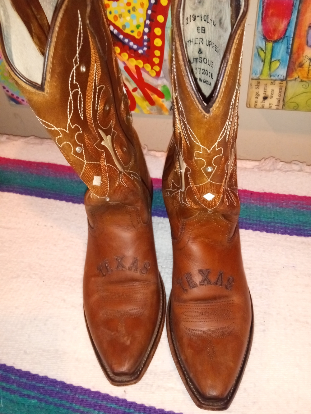 Gypsy Rose Brown Leather Women's Heeled Cowboy Boots - Embroidered Western Style